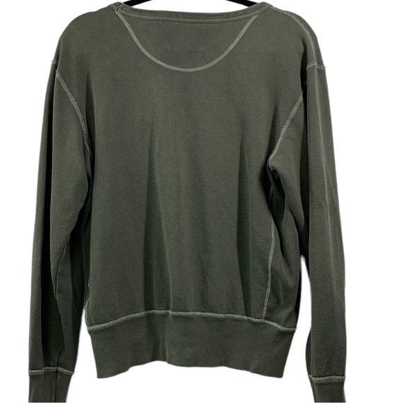 Champion Topstitch Crew Neck Sweatshirt - Olive Green, Size Small - Picture 4 of 9